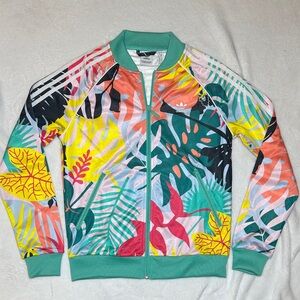 NWOT Adidas Tropicalage SST Graphic Superstar Womens Track Jacket Palm SM